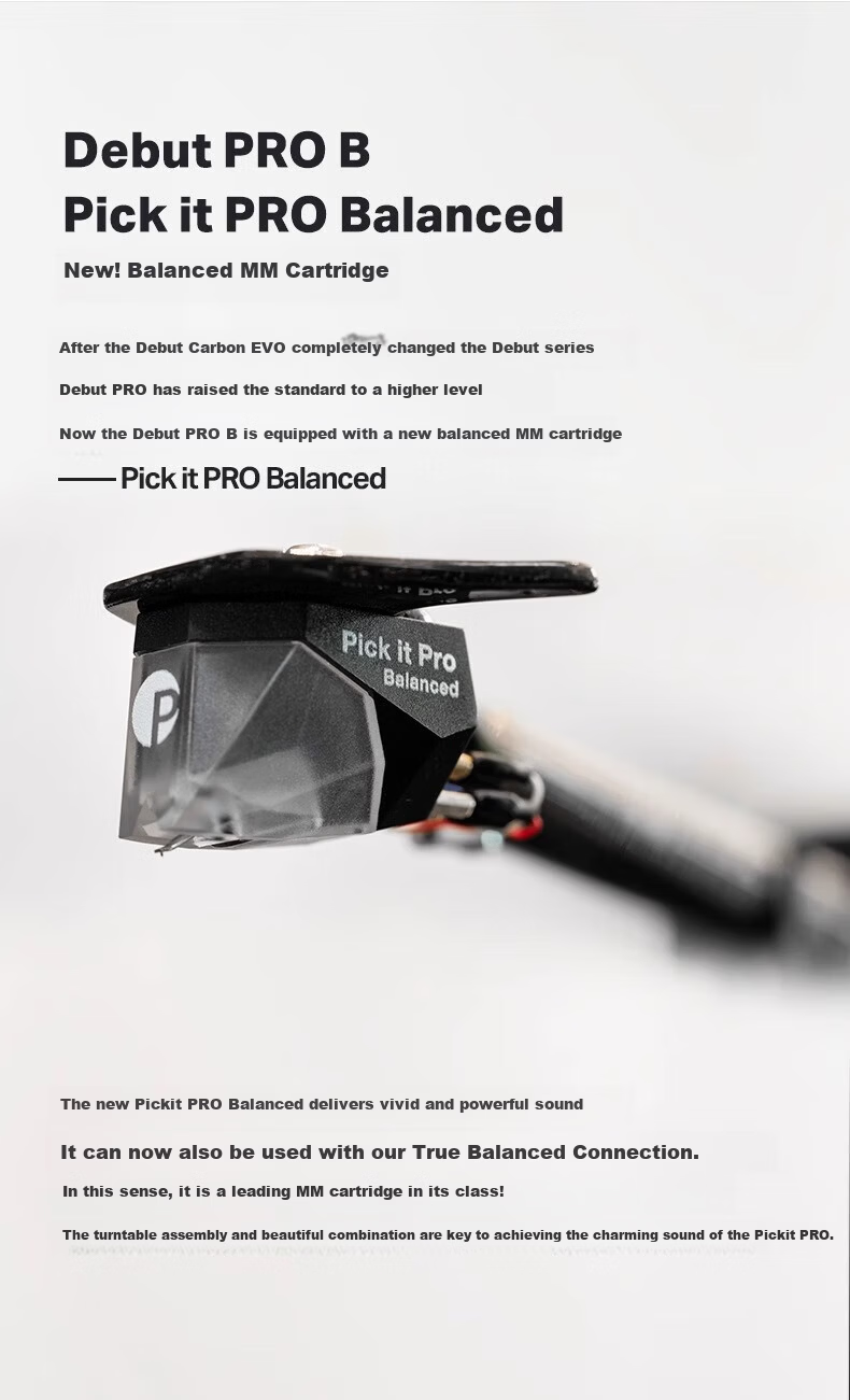 Pro-Ject Debut Pro B Vinyl Turntable Black - Austrian Original Imported Home Record Player 2