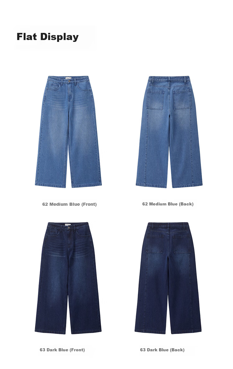 Giordano Women's Cat Whisker Washed Mid-Rise Cropped Wide-Leg Jeans 2026 Summer New 13426338 19