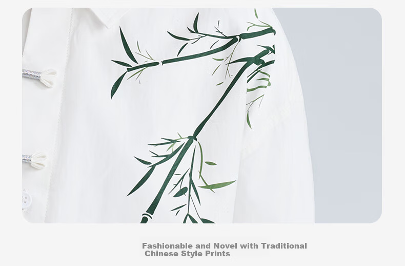 Luomeng Children's Chinese-Style Jacket, New Traditional Boys' Shirt, Versatile Spring And Autumn Bamboo Casual Shirt for Boys, White, Size 140 22