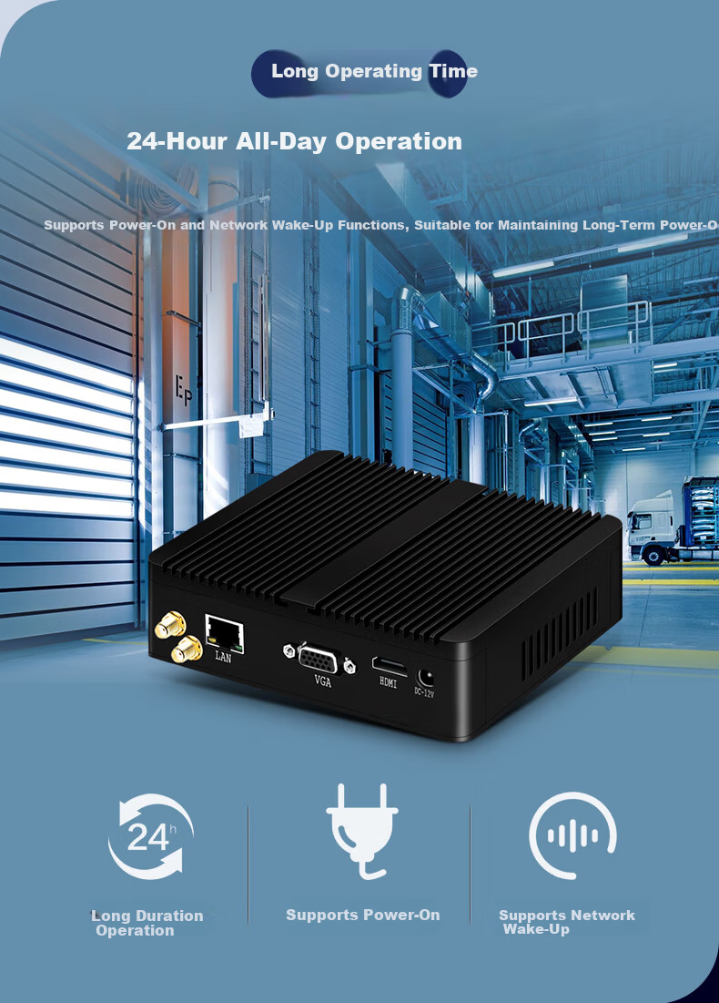 Xinchuang Cloud Mini PC Micro Industrial Control Embedded Fully Enclosed Mini Desktop Business Office Portable Desktop 4GB RAM + SSD MSATA Mini 128GB Hard Drive 5