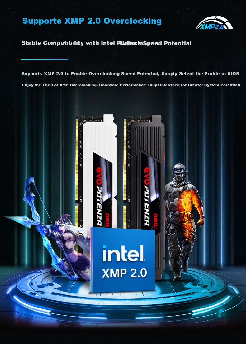 GEIL Jinbang 8GB DDR4 3200 Desktop RAM Tianjian Series Gunmetal Gray C18 6