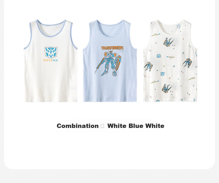 Dingguagua Kids Vest 3-Pack Cotton Striped Summer Breathable Thin Sleeveless Boys Base Shirt Set 1 Size 140 9