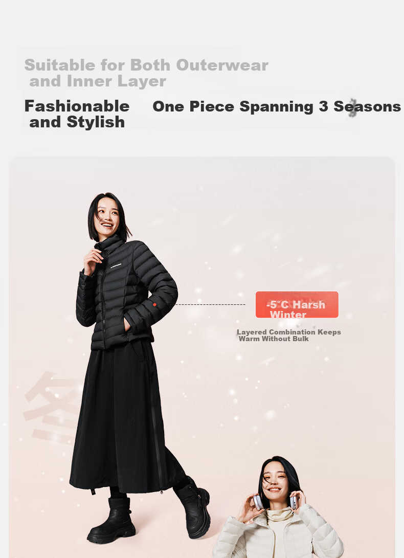 Meilicheng Women's Down Jacket Winter Lightweight Warm Inner Layer Goose Down Coat Aurora White M 062 6
