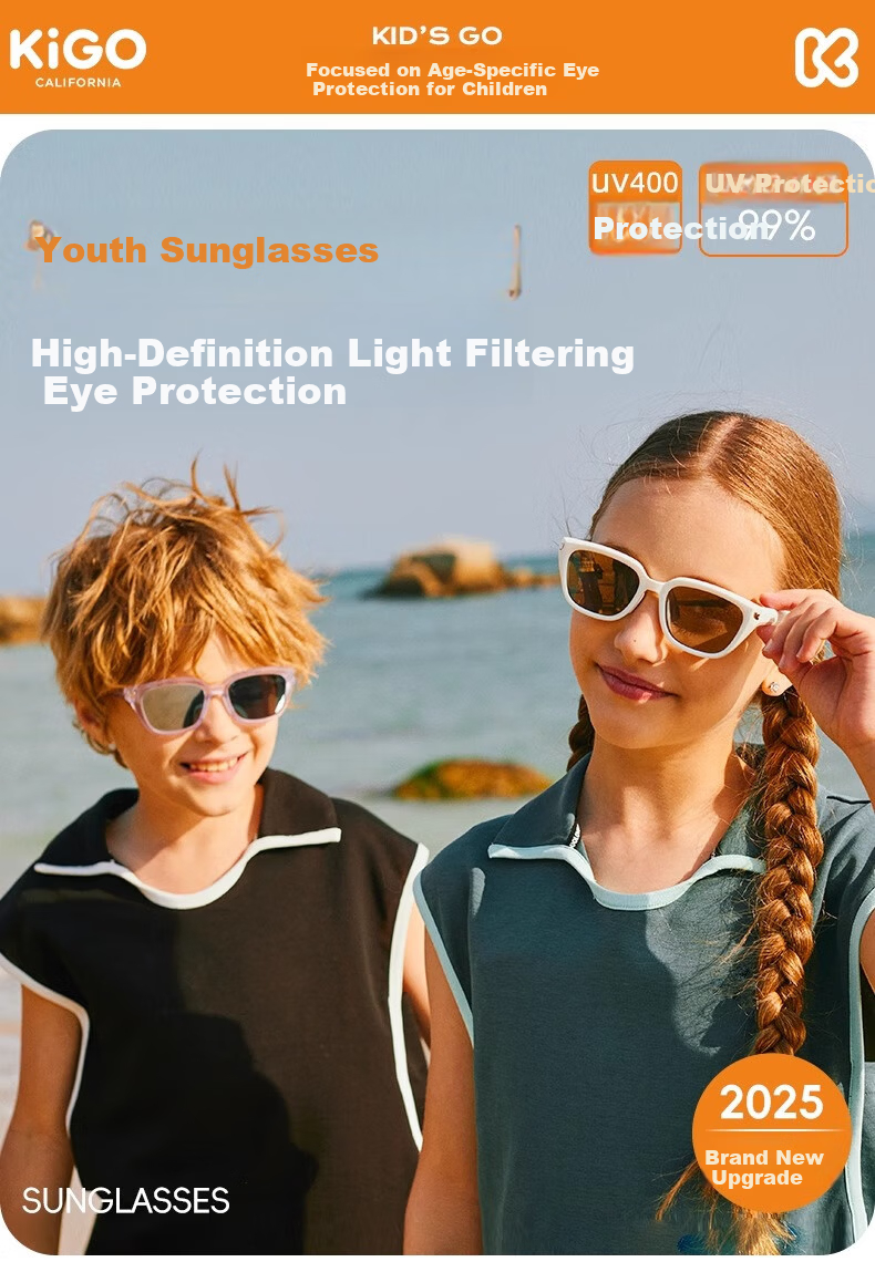 Kigo [Shen Yue Same Style] 2025 Polarized Outdoor UV Protection Kids Sunglasses Zebra White (6-12 Years) 1