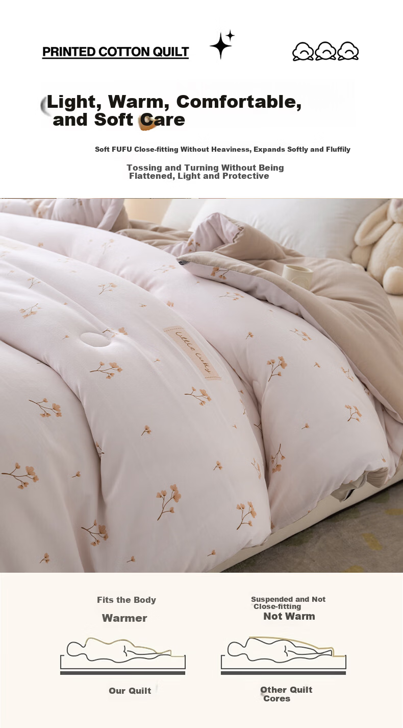 Grace Class A Antibacterial Cotton Quilt Double Home Quilt Core Autumn Winter 6 Jin 200*230cm Three-Heart Leaf 6
