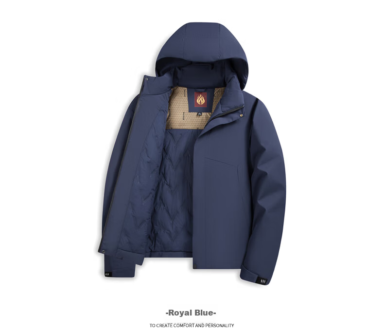 SHANSHANSHANSHAN Men's Cotton Jacket Autumn Winter Windproof Warm Casual Detachable Hooded Coat Daily Commuting Dad Jacket 18