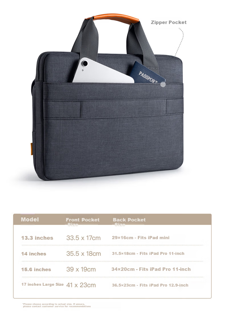 Inateck Laptop Bag Handheld Notebook Shoulder Bag for Apple Huawei Lenovo Xiaoxin Hand Carry - Gray 13.3 Inch 12