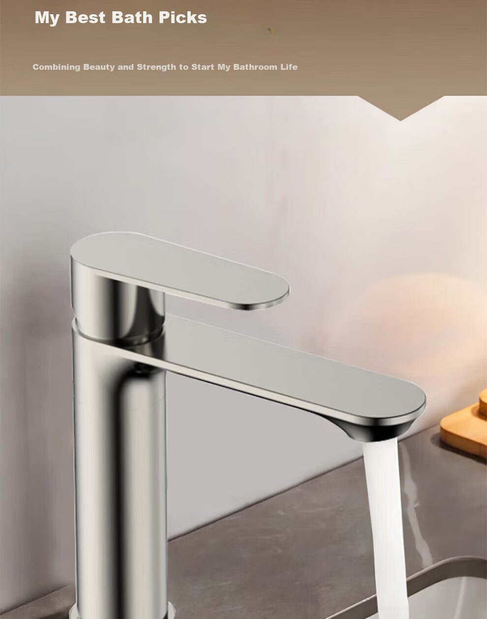 ARROW 304 Stainless Steel Brushed Bathroom Basin Faucet AE41108MSS 5