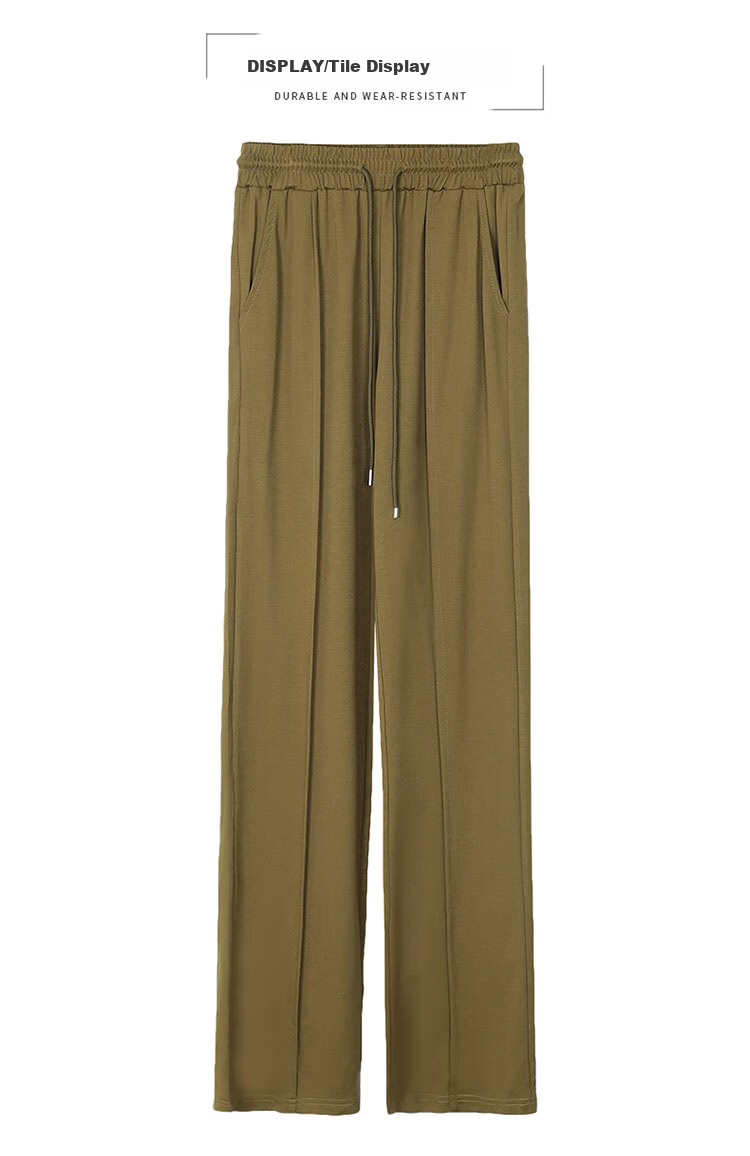 Woodpecker Women's Wide Leg Pants Spring Summer Straight Leg Sports Trousers High Waist Casual Slimming Draped Pants Green 4XL 23
