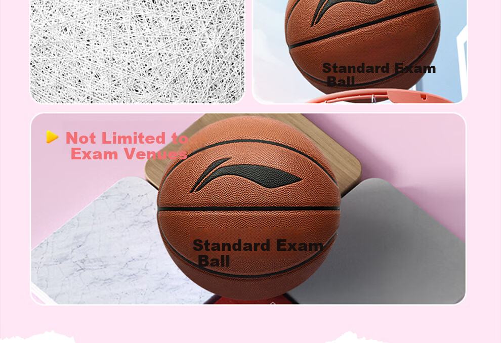 Li-Ning Basketball Junior Middle School Indoor Outdoor Girls Size 6 Official Exam Basketball for Ages 12-18 Women's Standard Test Ball 10