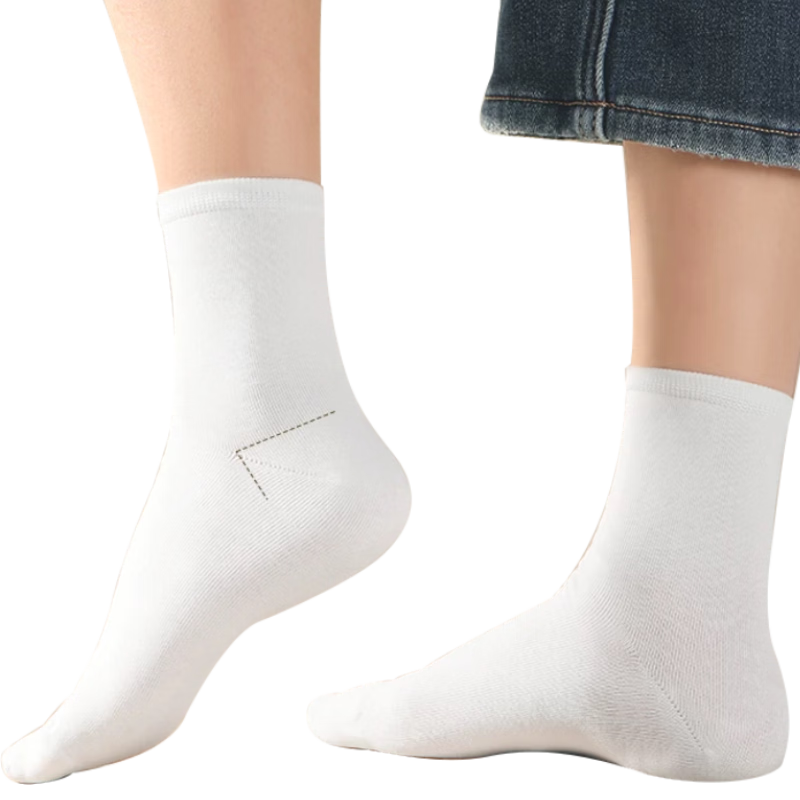 Banjeni Disposable Socks Unisex Portable Daily Throwaway Mid-High Tube Travel Breathable Odor-Resistant Wash-Free Socks