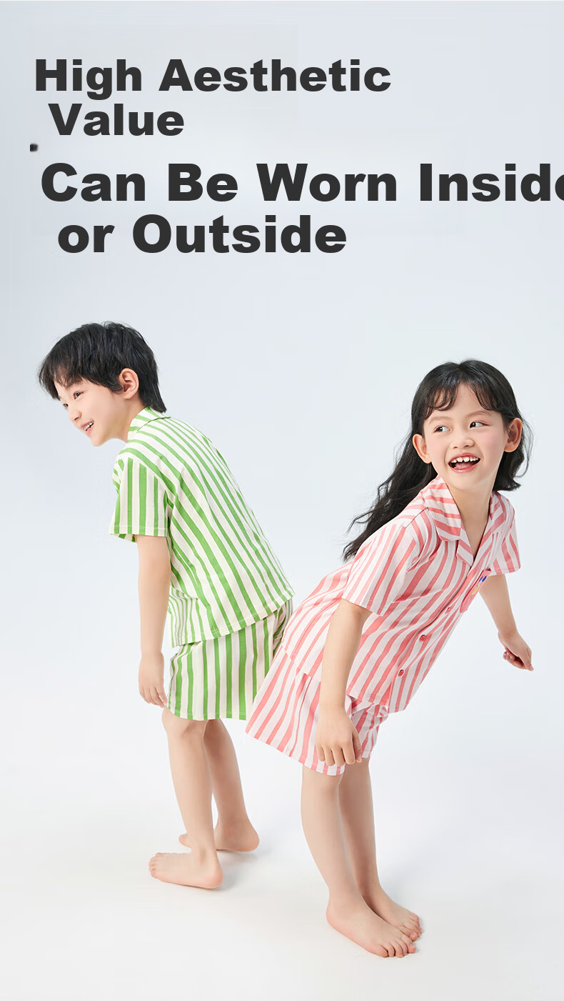 PotatoKids Children's Pajama Set Short Sleeve Shorts Boys Girls Homewear Set 4