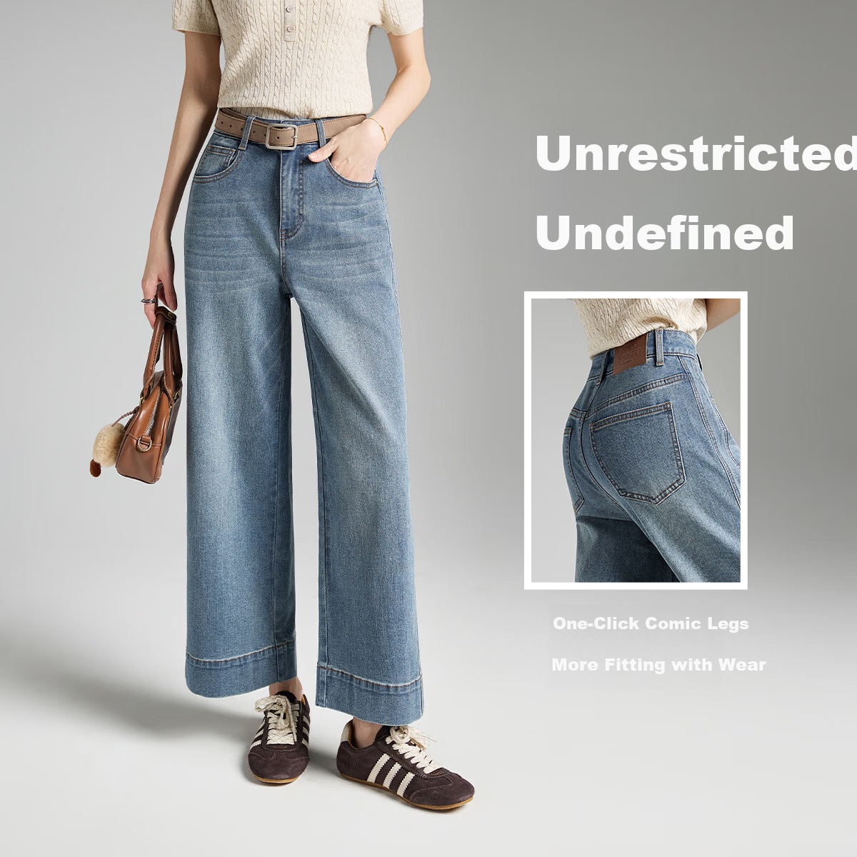 TonLion 2026 Spring New Wide-Leg Women's Denim Pants Fashionable Trendy Commuter Style