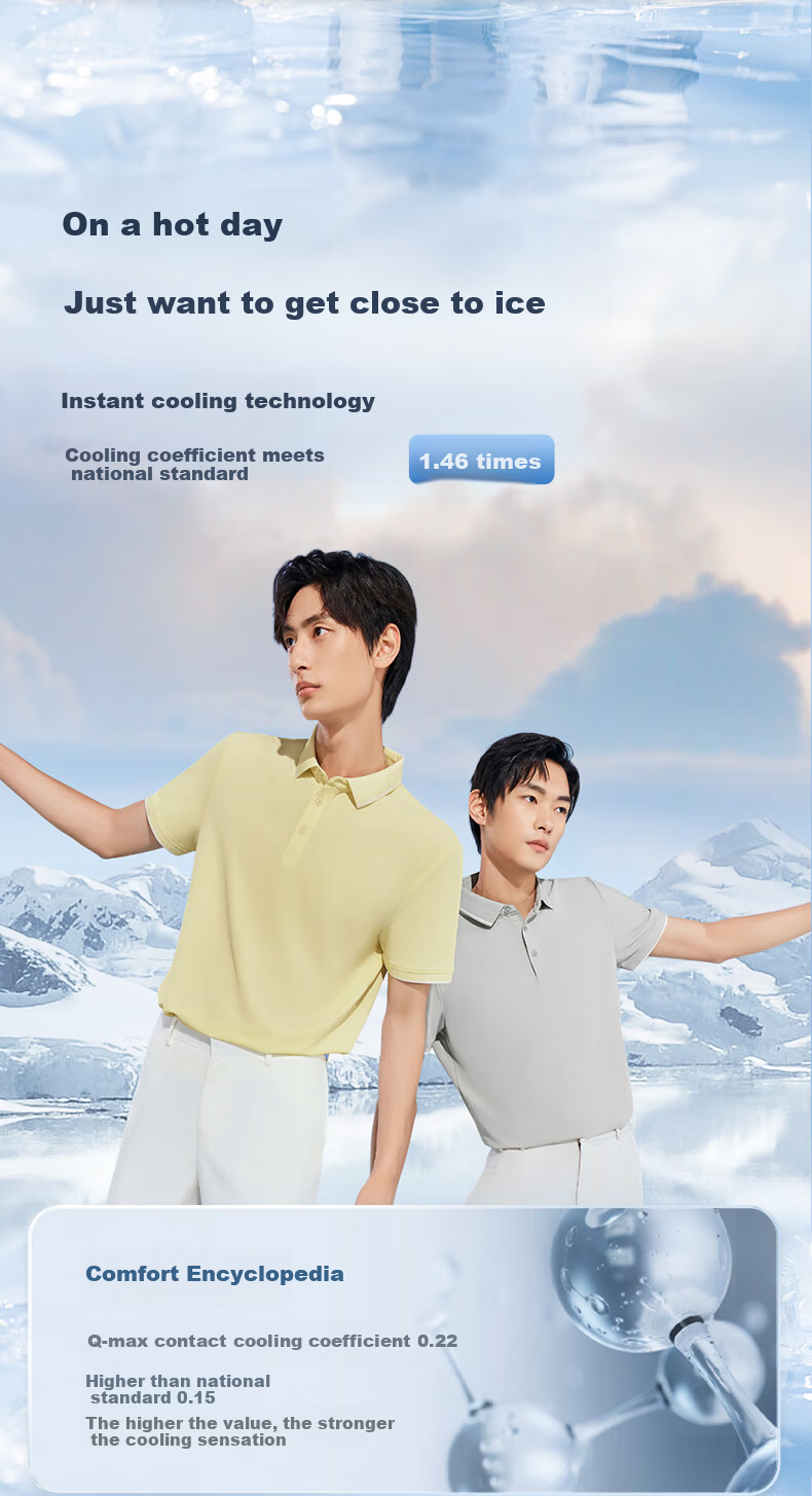 Hodo Ice Skin Cooling Men's Moisture-Wicking Quick-Dry Antibacterial Short Sleeve Polo Shirt 4