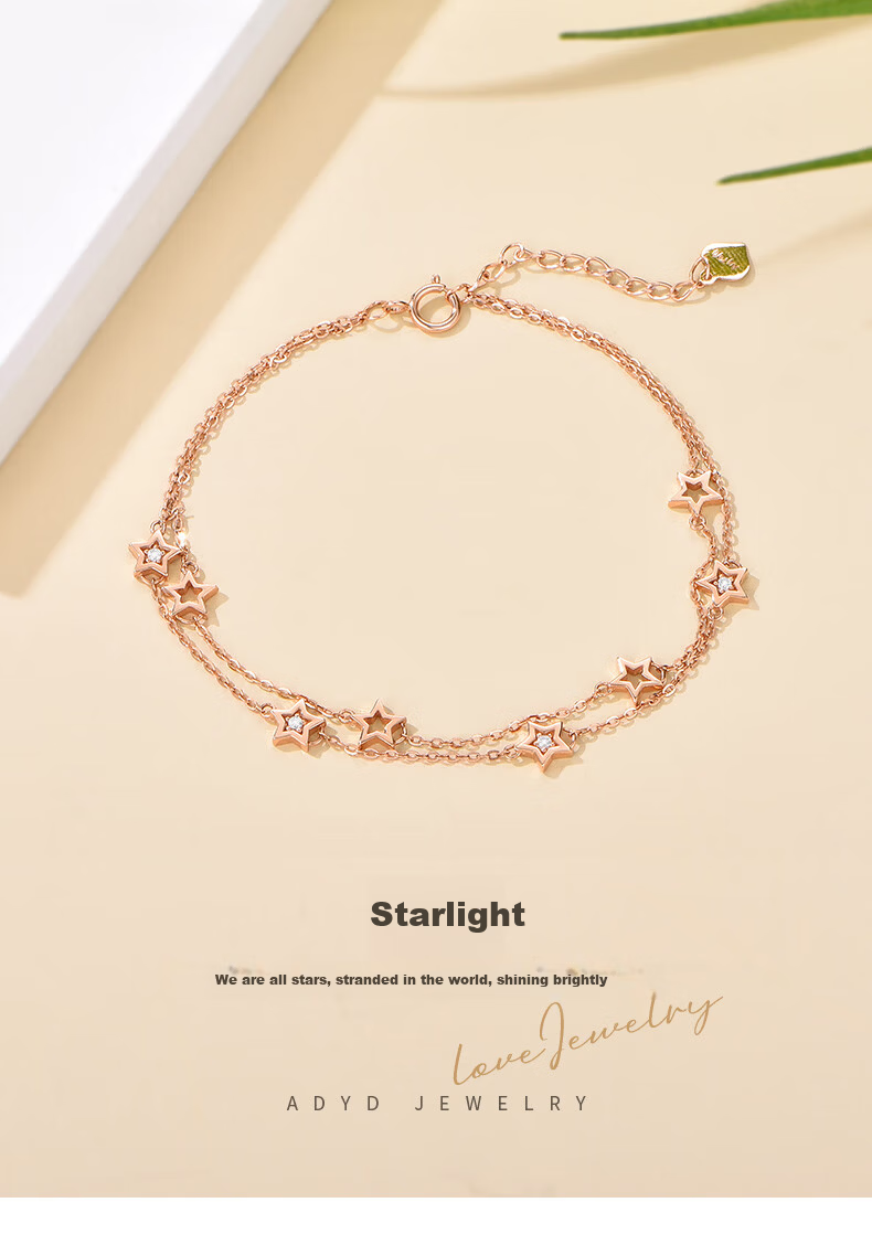 Love Promise Luxury High-End Starry Double-Layer Silver Bracelet for Women Niche 2025 New 520 Valentine's Day Gift for Girlfriend 1