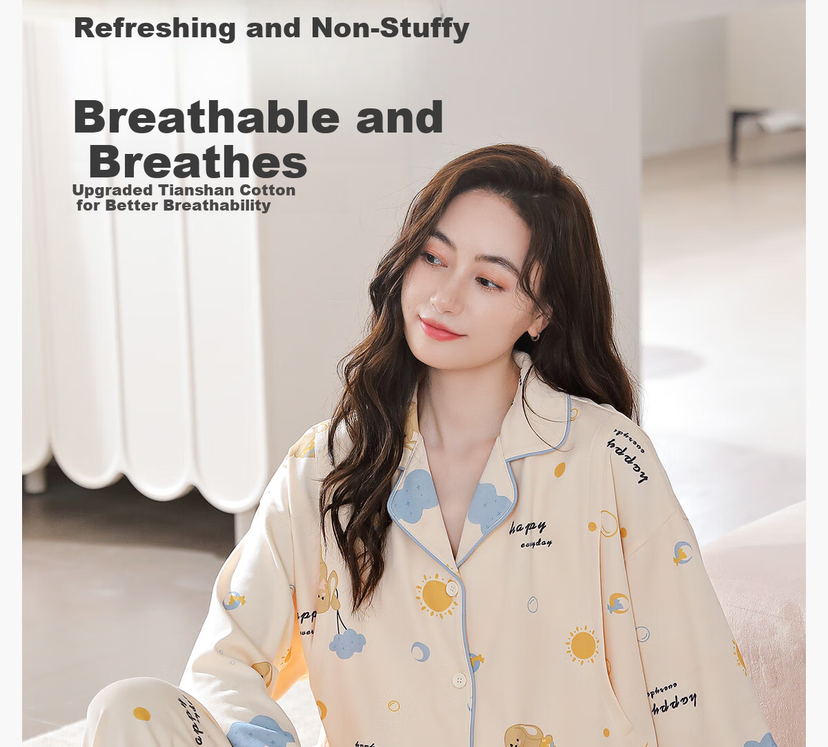 JOYNCLEON Maternity Cotton Postpartum Nursing Pajamas Antibacterial Goose Homewear L Jyz157355 8