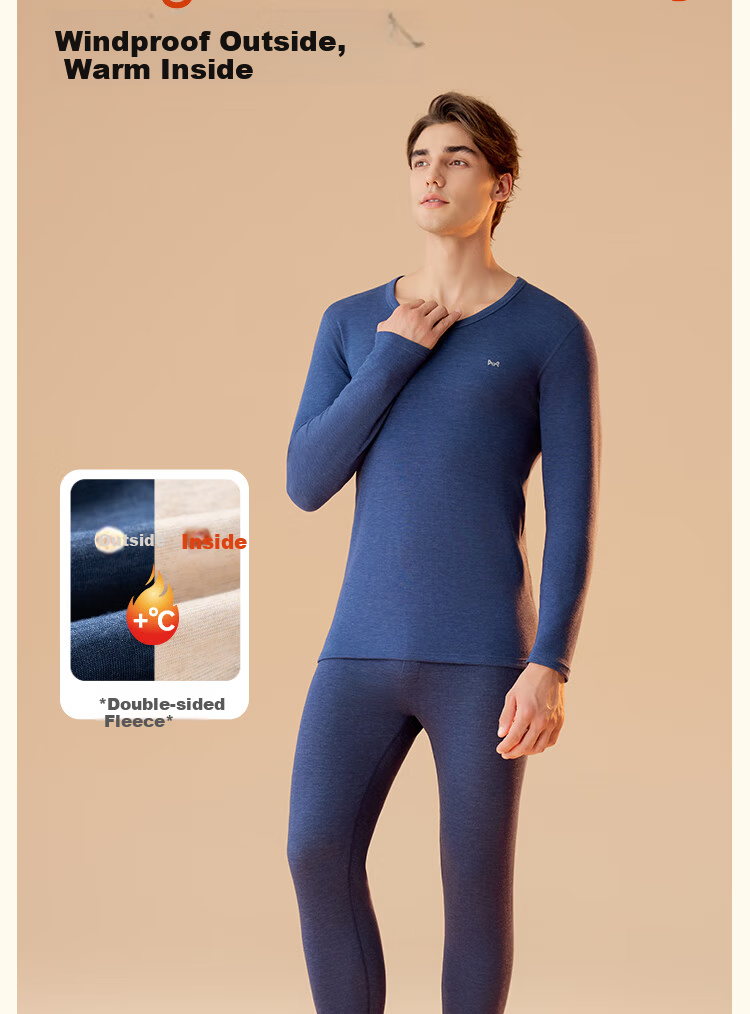 MiiOW 10A Antibacterial Anti-Static Thermal Underwear Set for Women, Mink Cashmere and German Cashmere Heating Warm Pants for Men 7