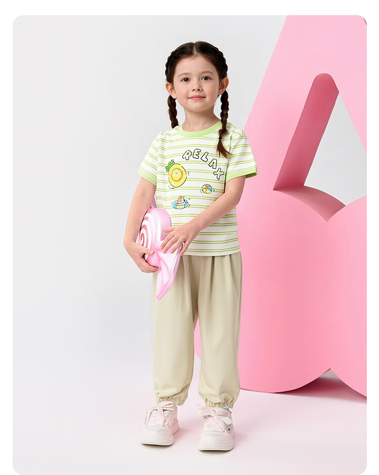 Balabala Kids Short Sleeve Set Girls Boys Baby Two-Piece 2026 New Summer Cotton Feel T-Shirt and Pants Trend 12