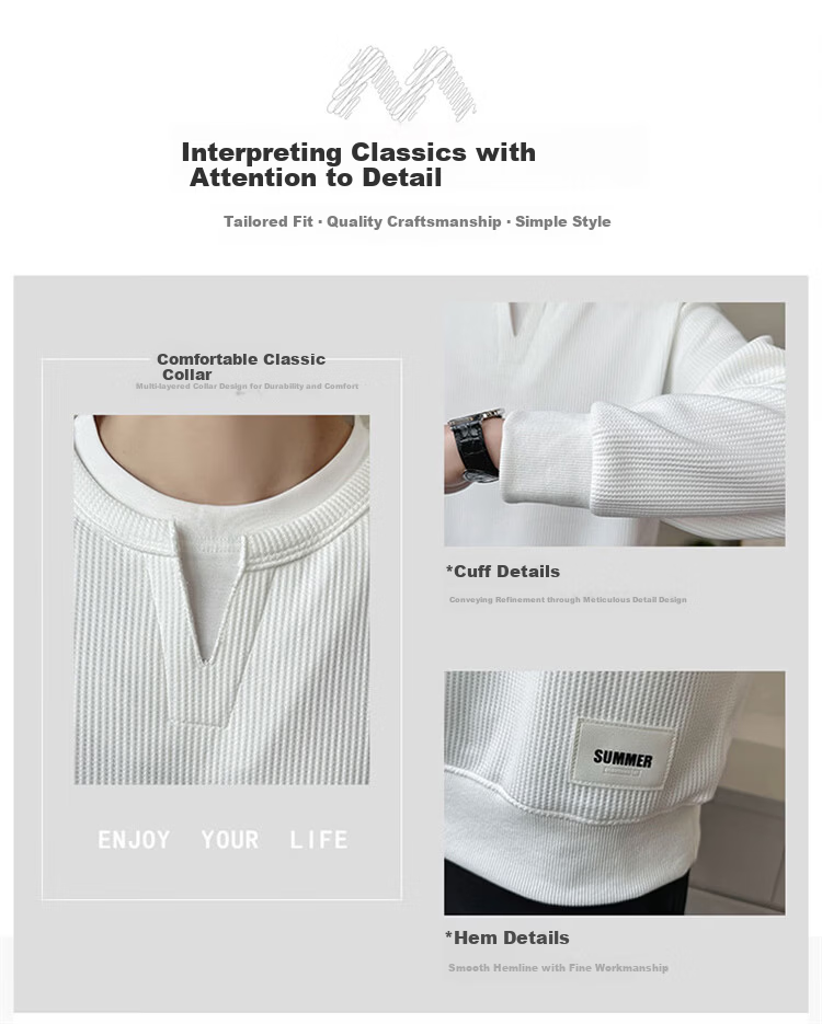 MARK FAIRWHALE Men's Sweatshirt Spring and Autumn Trendy Casual Two-in-One Long Sleeve T-Shirt Jacket Apricot M 1