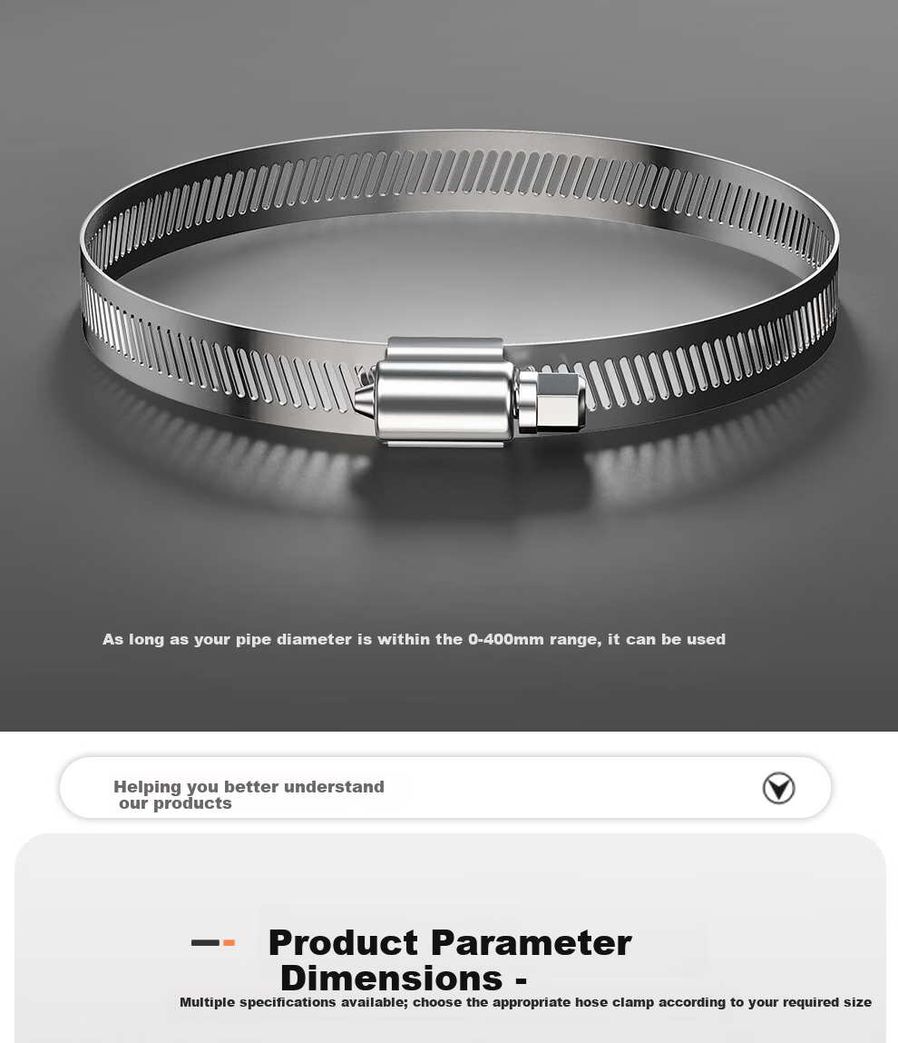 COMPCCTV 304 Stainless Steel Clamp Ring for Surveillance Horizontal Rod Bracket Cement Pole Utility Pole Waterproof Box Steel Band Thickened Hose Clamp 8