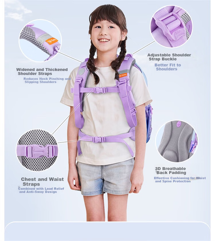 TigerFamily Elementary School Backpack for Grades 1-3, Children's School Bag, Spine-Protecting Large Capacity Backpack for Boys And Girls 9