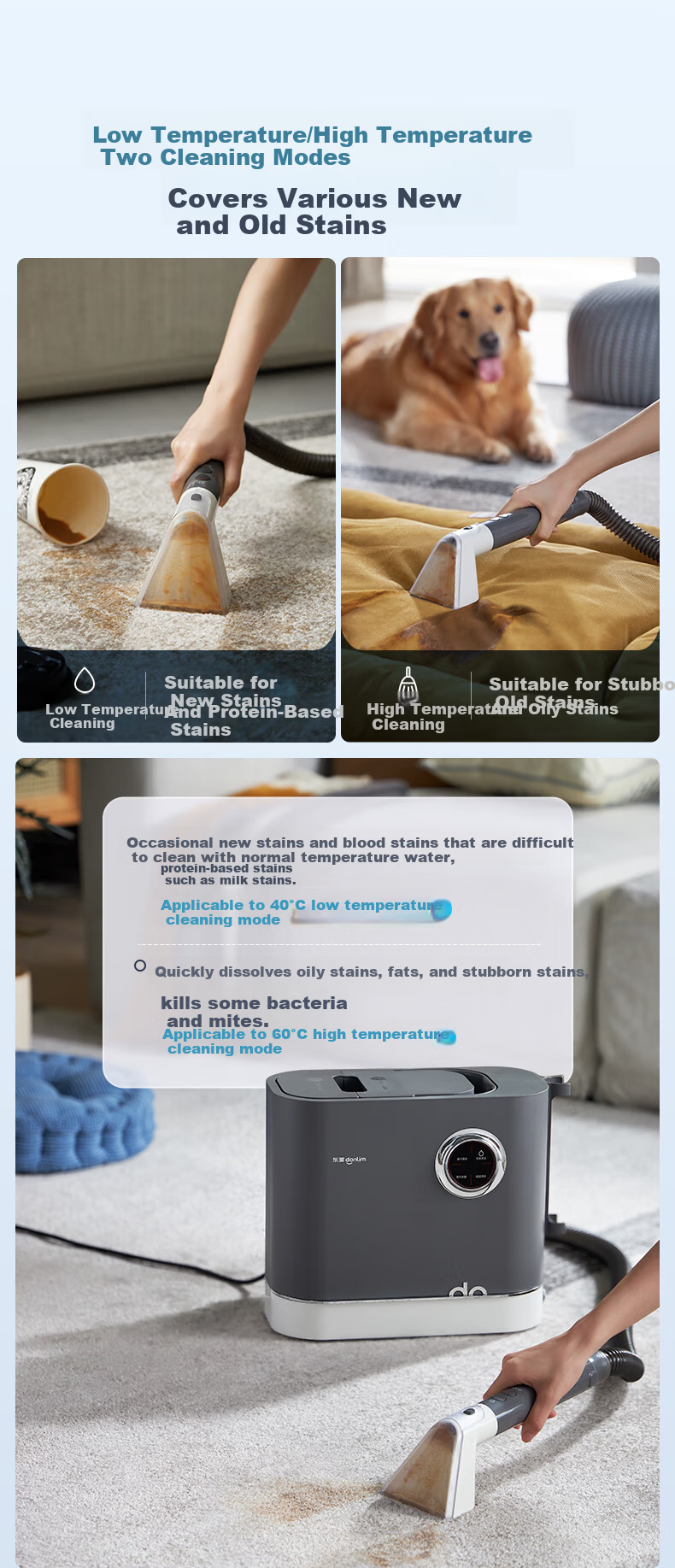 Donlim Fabric Cleaning Machine Multifunctional Steam Cleaner Washer and Vacuum Integrated Home Carpet Sofa Mattress Curtain Cleaning Device DL-6906 Full Set 13