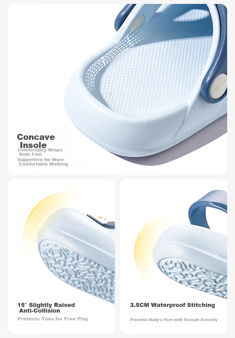 Balabala Boys' Summer Hollow-out Shoes Girls' Soft Sole Slippers Children's Indoor Slippers Toddler Beach Shoes Outdoor Wear 8