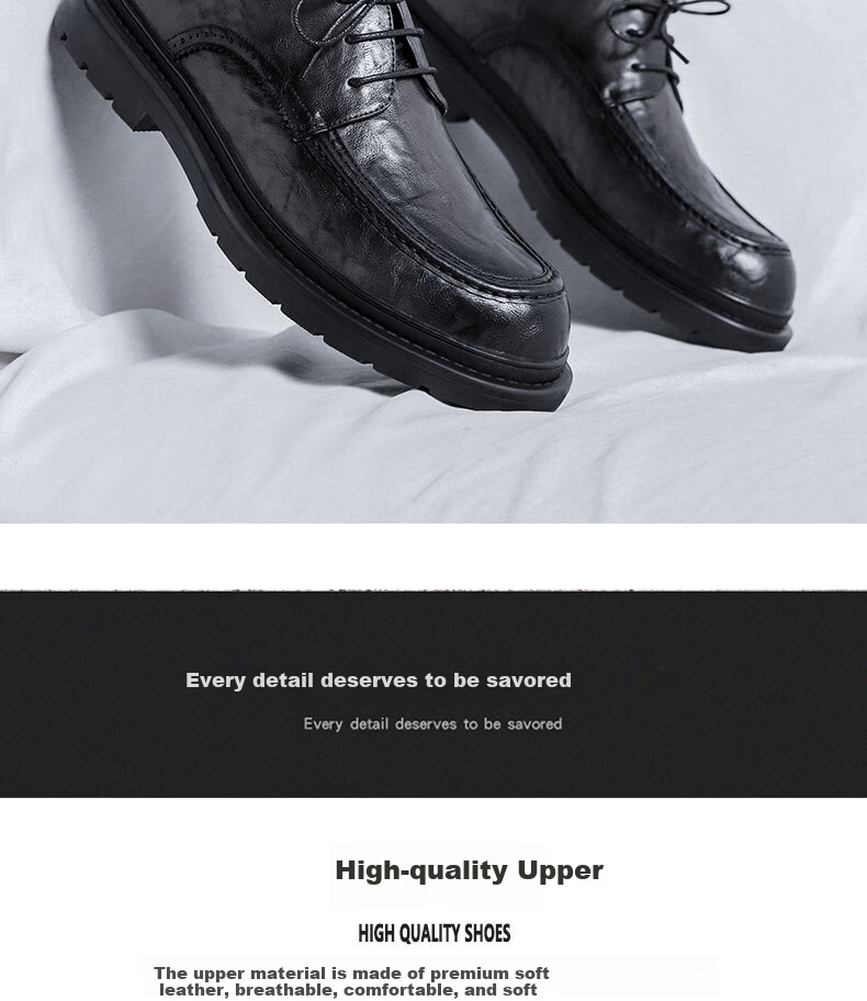 California Bull Men's Leather Shoes Business Casual Spring Summer British Style Soft Sole Loafers Fashion Wedding Shoes Black Size 40 4