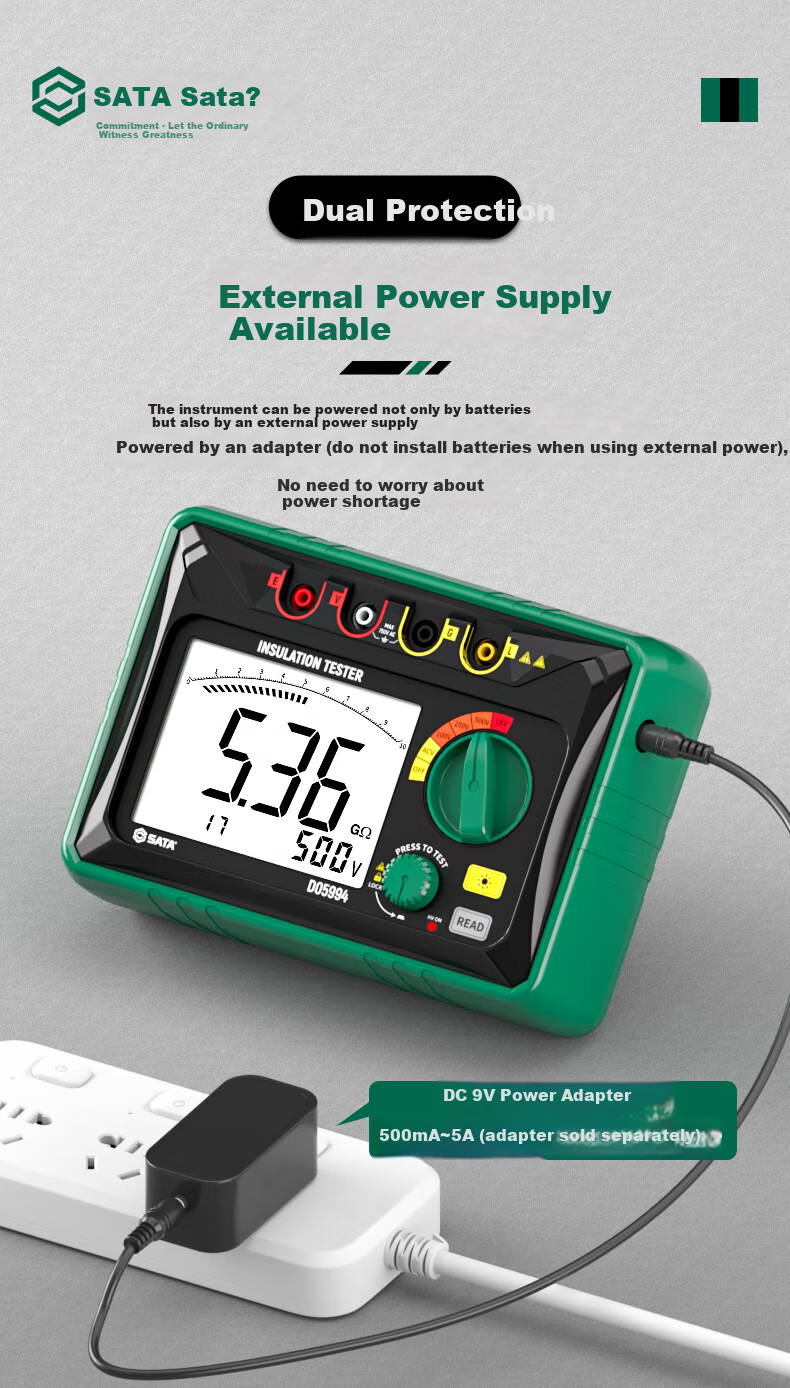 SATA Insulation Resistance Tester Digital Electronic Megohmmeter High Voltage 1000V Leakage Meter D05994 13