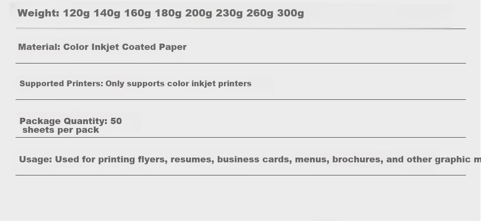 ZHIYIN A4 Coated Paper Inkjet Business Cards Menus Glossy Double-Sided Photo Paper White Card Cover Paper Glossy Photo Paper Color Inkjet 120g 5