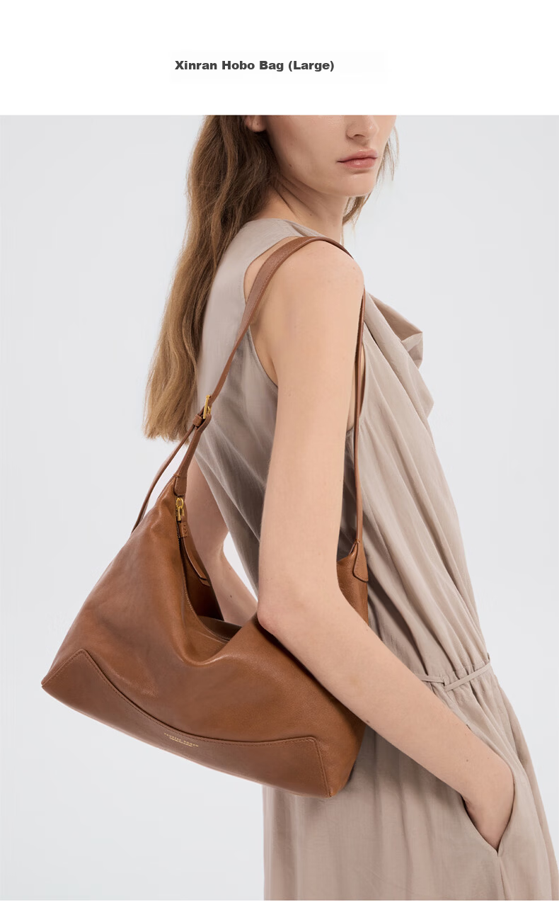 VANESSA HOGAN Zhang Yakin Same Style VH Women's Handbag, Xiran Hobo Bag, Vegetable Tanned Leather, Light Luxury Crossbody Shoulder Bag, Ladies' Birthday Gift 14