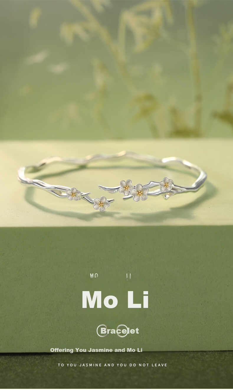 Chow Tai Fook [1000+ Stores] Moli Jasmine National Style Women's Bracelet Luxury Bangle Birthday Gift for Girlfriend 1