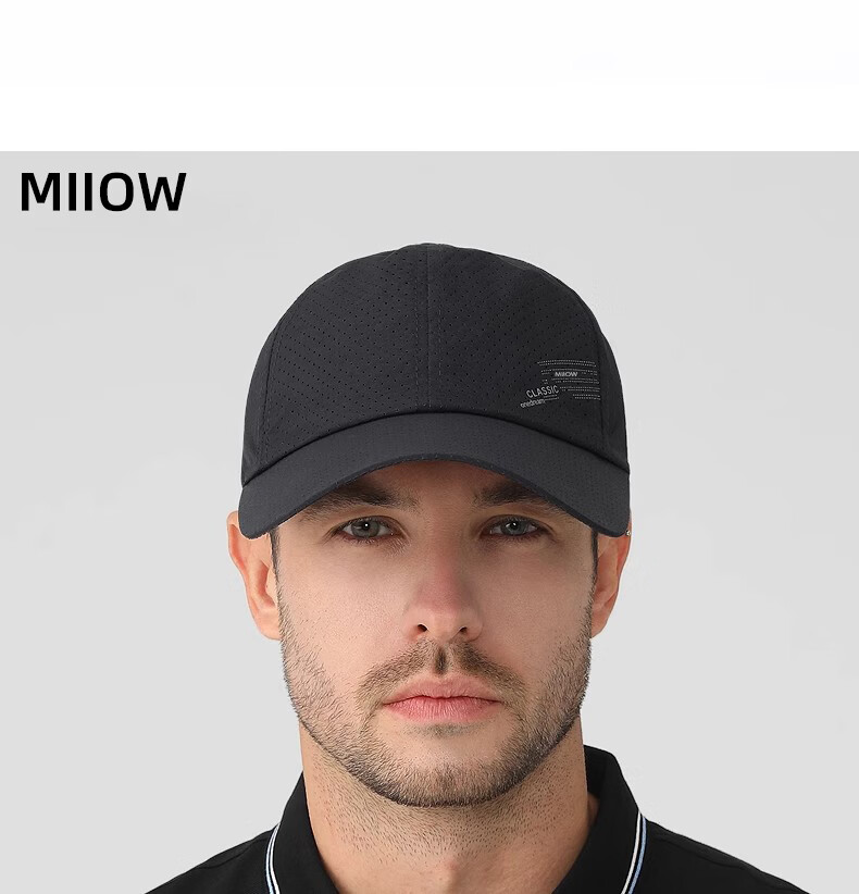 Miiow Men's Summer Baseball Cap Quick-Dry Mesh Breathable Sunshade Outdoor Duckbill Cap Dark Gray 19