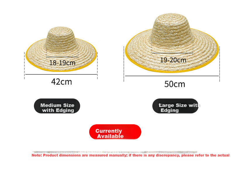 Mandelay Straw Sun Hat Summer Farmer Work Safety Large Brim Woven Hat 50cm 9