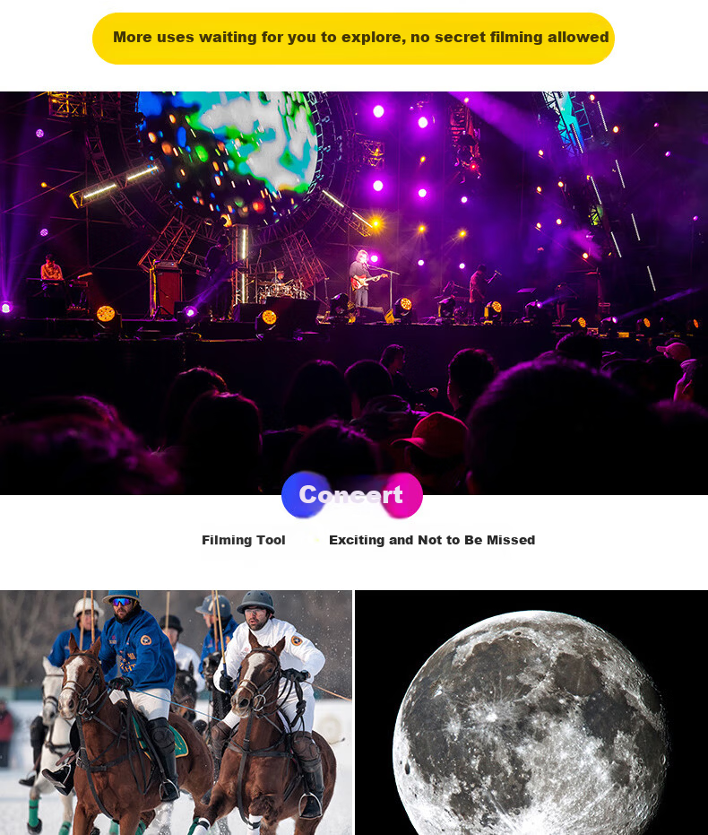 HUGE Mobile Telescope Concert Shooting Tool Long Focus HD Zoom External Camera Live Photo 11