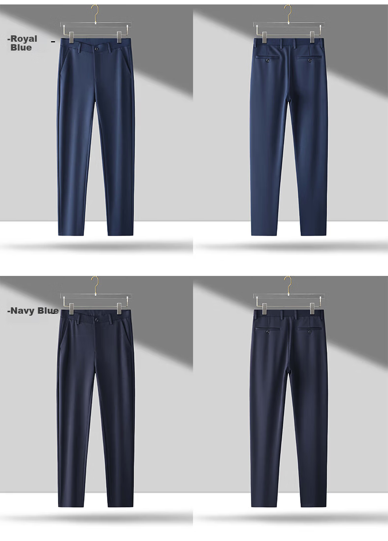 ROMON Elastic Shape-Retaining Casual Pants Men's Business Straight-Leg Sports Work Pants Wrinkle-Resistant Suit Trousers for Young and Middle-Aged Men 20