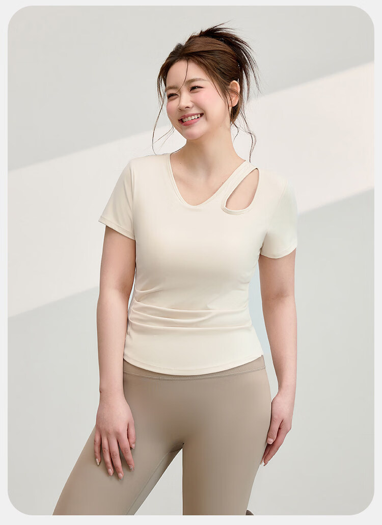 Borui Girl Plus Size Yoga Top Women's Slim Fit Sports Running Fitness Wear Summer 15