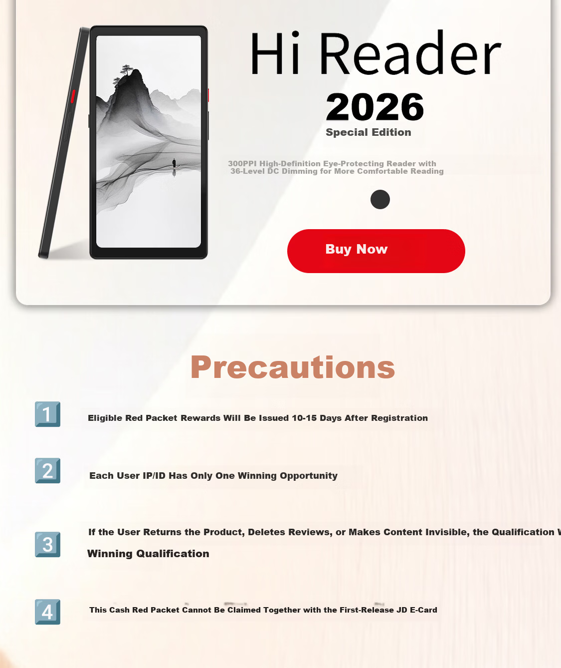 Hisense Hi Reader 2026 Special Edition E-Ink Screen Reader 6.7-inch 300PPI HD Eye Protection Reader HiReader 2