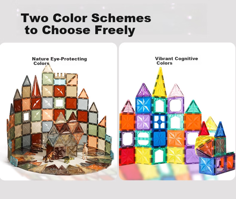 Childhood Infinite Magnetic Tiles Faceted Toy Children's Educational Toy Strong Magnet (Holiday Gift Box Edition Pipeline Nature 100) 8