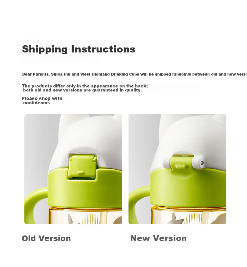 Babycare Shiba Inu Children's Water Cup Baby Training Cup Baby Straw Cup Anti-Choking Summer Water Bottle PPSU - Seagull Valve 2