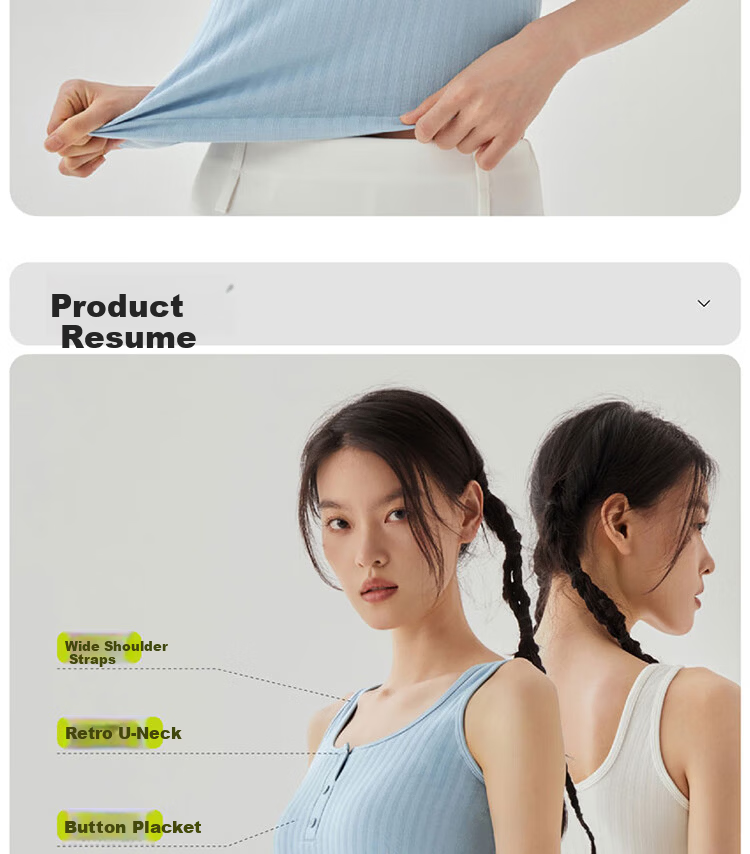 Banlian Buttoned Padded Summer Vest Tank Top for Women Outerwear Innerwear Integrated Bra Top No Bra Needed 20