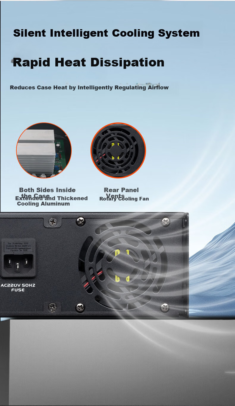 Shuledi AV-2000 Domestic IP Amplifier Network Amplifier High Power Analog Network Cable Connection for School Factory Remote Paging Intercom (Power: 100W) 8