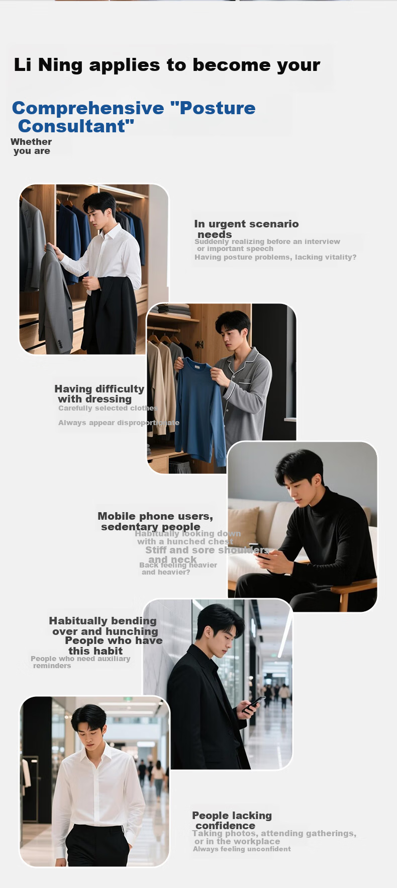 LI-NING Adult Hunchback Corrector Shoulder Posture Brace Unisex Back Posture Support Spine Scoliosis Correction Device 3