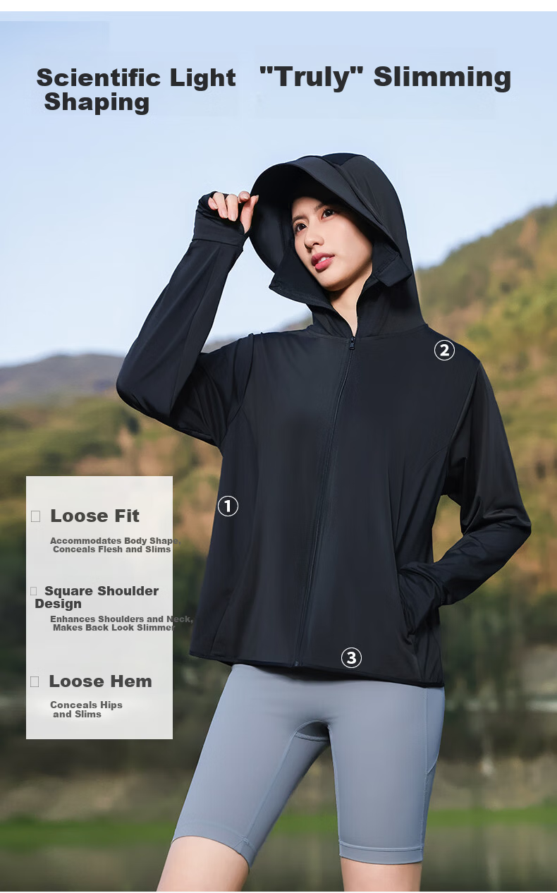 Combo Women's Summer Sunscreen Jacket New Outdoor Cycling Ice Silk Skin Jacket Lightweight Breathable UV Protection Sunproof Clothing 9