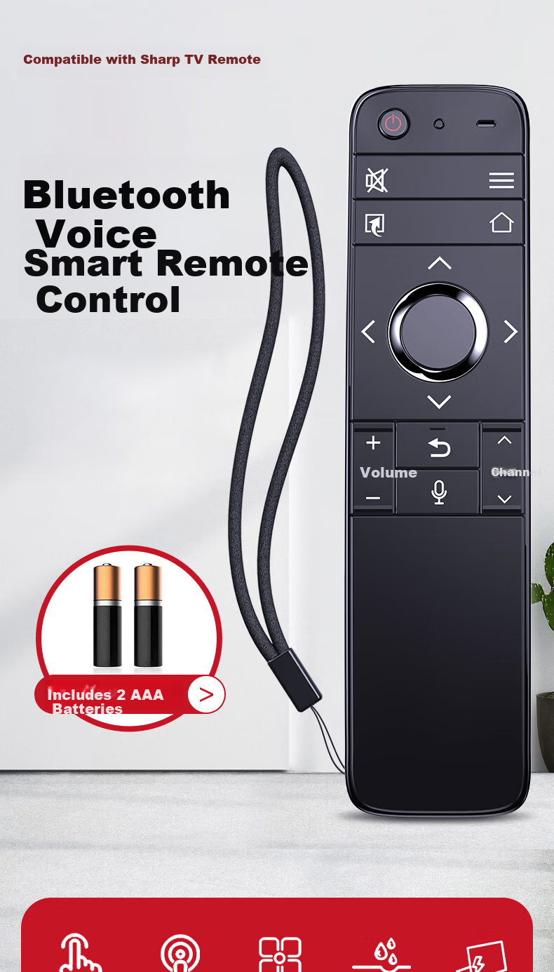 Accoona Compatible with Sharp TV Remote Control GB122WISA2 Universal 204 Smart Voice Bluetooth Gesture LCD-60/70LX765A LCD-52/60UE20A 1