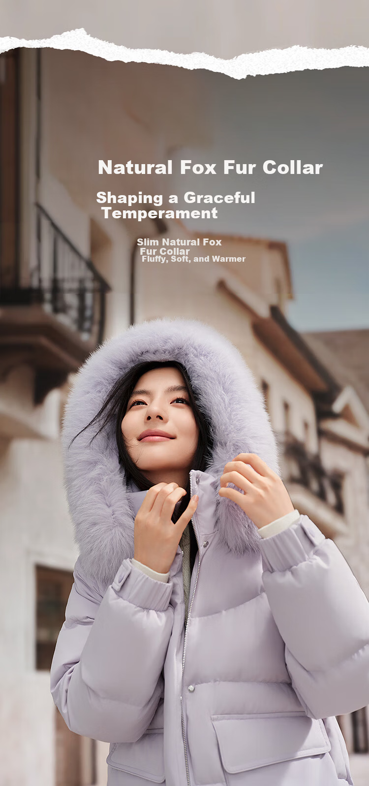 Bosideng Off-Season Women's 90% Down Thickened Stand Collar Loose Mid-Length Large Fur Collar Mall-Style Down Jacket 2