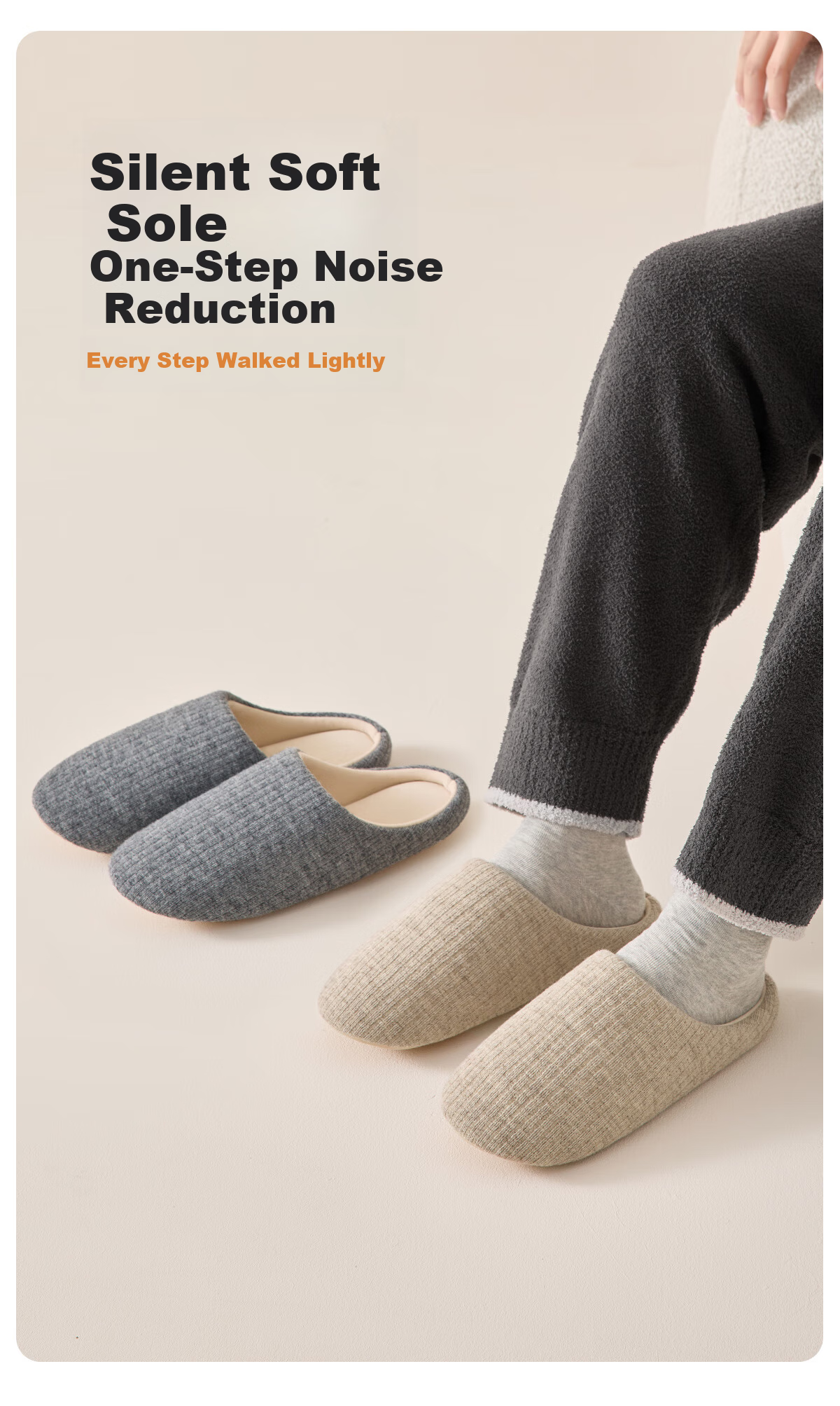 Aokang Women's Spring Autumn Indoor Home Slippers Silent Non-Slip Japanese Soft Sole Antibacterial Odor-Resistant Floor Slippers for Men 6