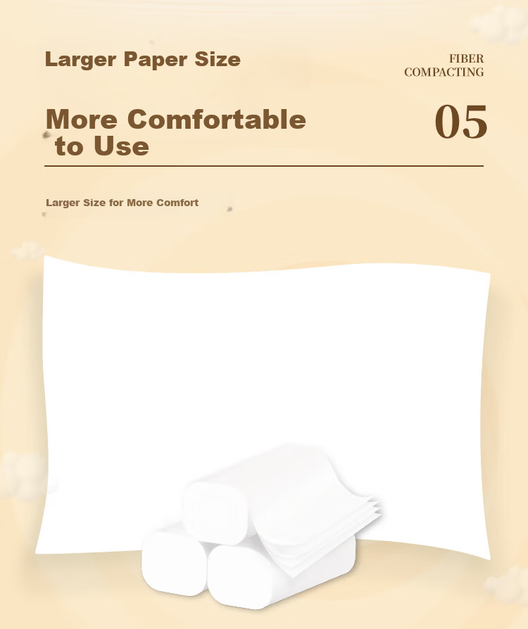 Qingfeng [Single Pack] Coreless Toilet Paper, Natural Wood Pure Series, 4-Ply, 750g, B02B7MCN5 8