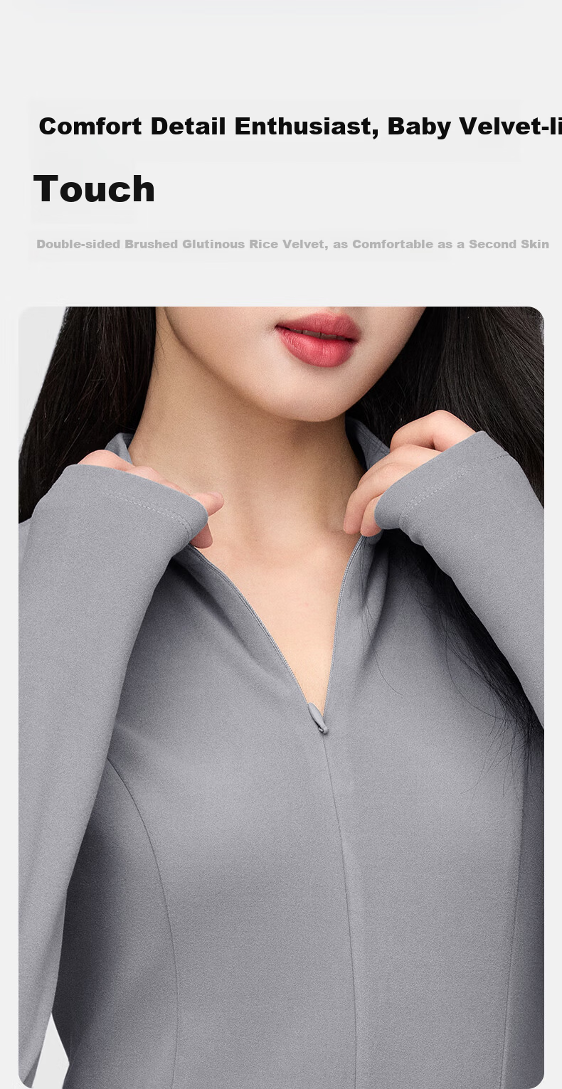 Onoko Half-Zip Base Layer Top Autumn Winter Slim Fit Mock Neck Long Sleeve White T-Shirt 2025 New Arrival 4