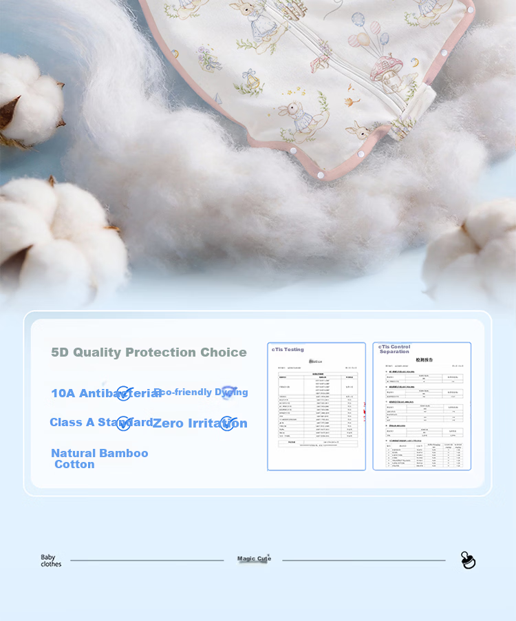 Magmorn Newborn Baby Anti-startle Sleeping Bag Toddler Swaddle Bamboo Cotton Kick-proof Blanket M 6